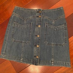Free People jean skirt with button front size 2